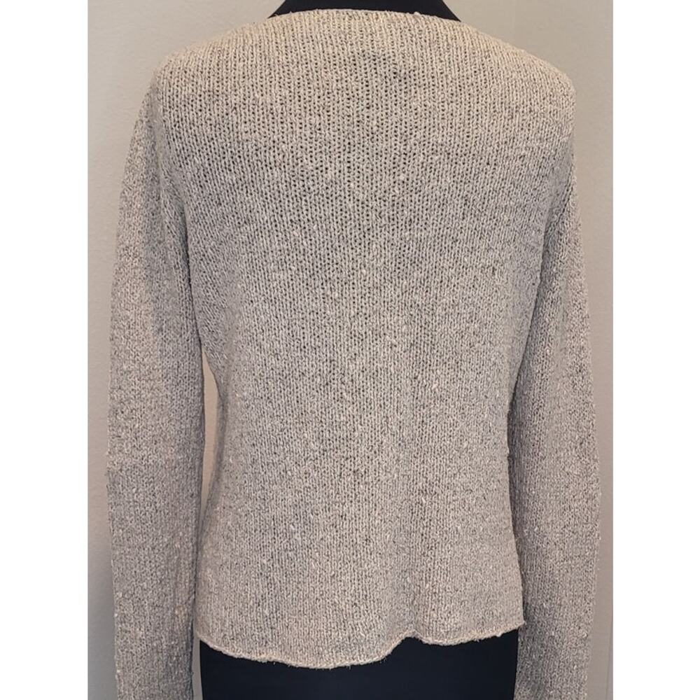 Eileen Fisher Silk Sequin Sweater Oatmeal PM - Picture 2 of 7